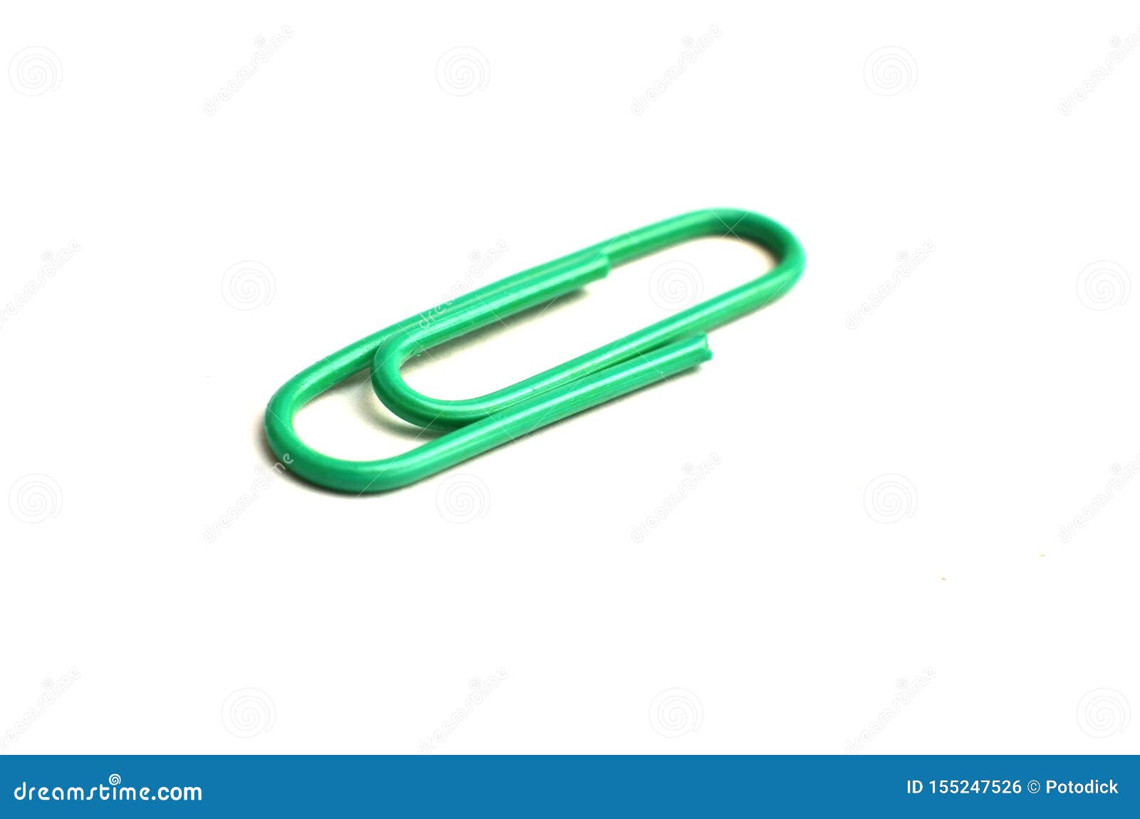 Paper Clips, Made of Iron, are Curved in a White Background Stock Photo