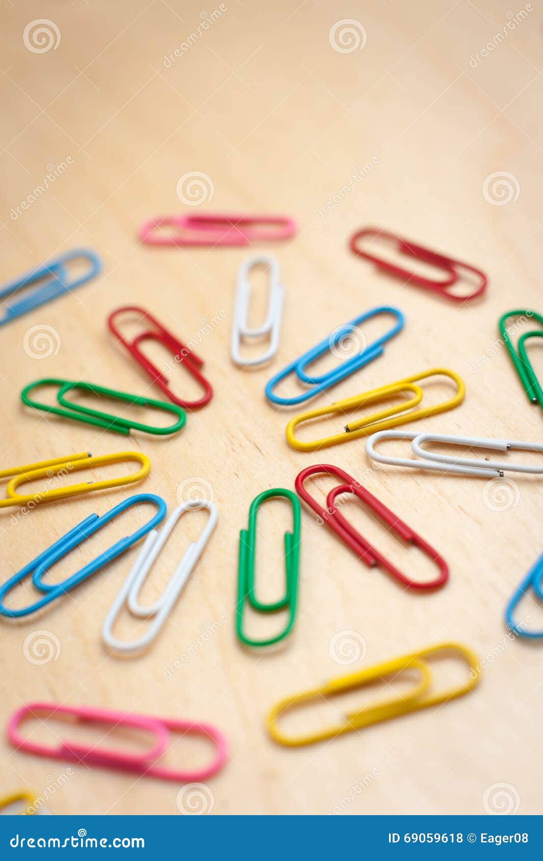 Paper Clips on Wooden Table Stock Photo Image of paperclip, clips
