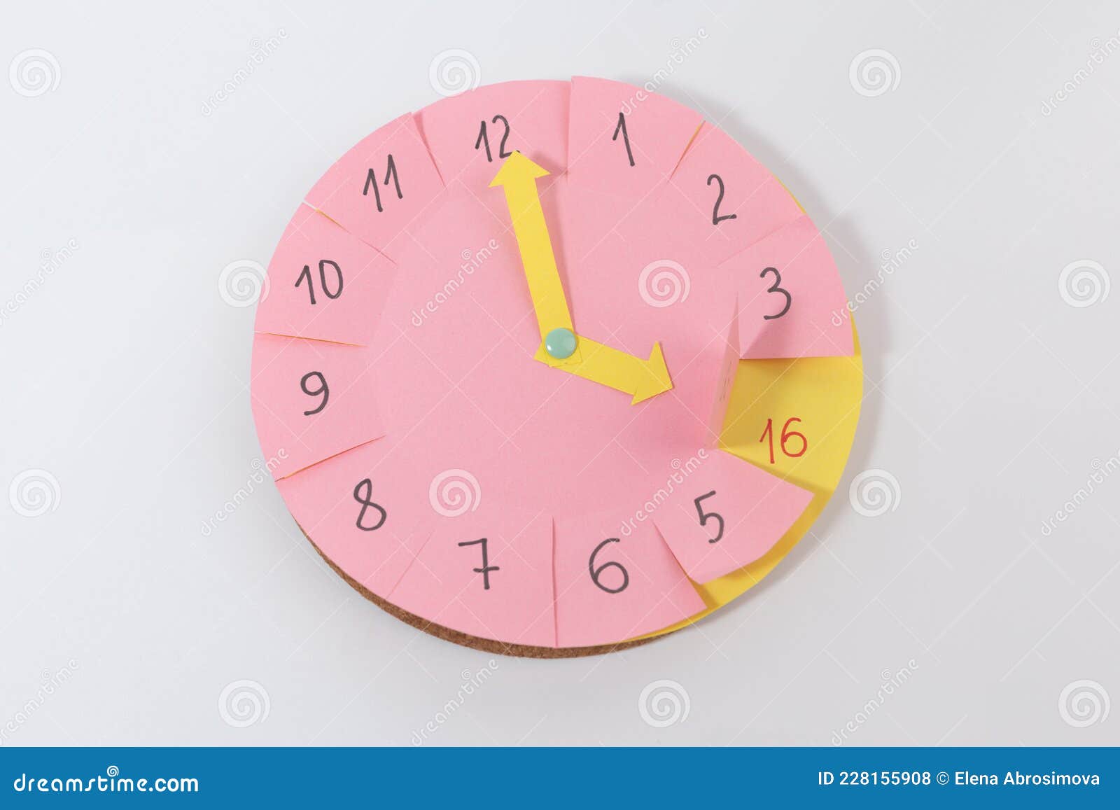 Paper Clock for Learn Time for Kids, Preschool Hour Teaching Activity
