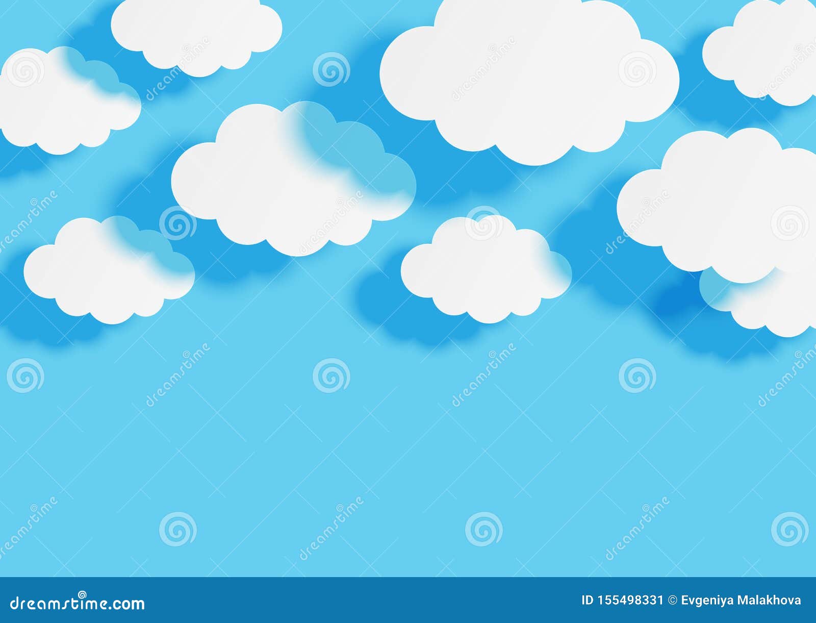 Paper Clouds on Blue Sky Background for Your Design Stock Vector -  Illustration of abstract, atmosphere: 155498331