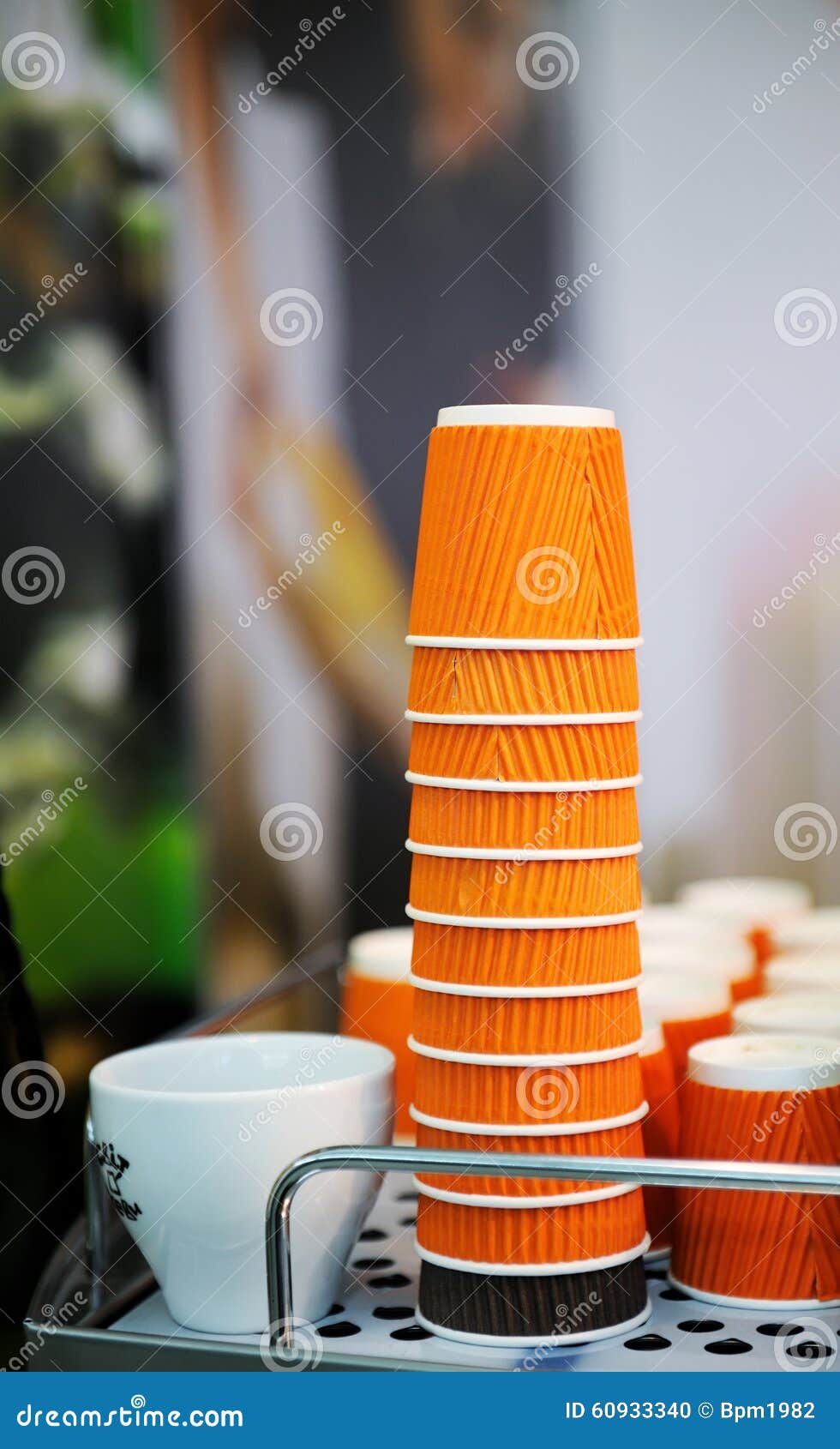 Paper Coffee Cup in Coffee Shop Stock Photo Image of disposable