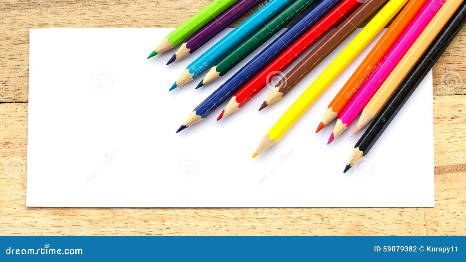 Paper And Color Pencils On Table Stock Photo Image Of Background