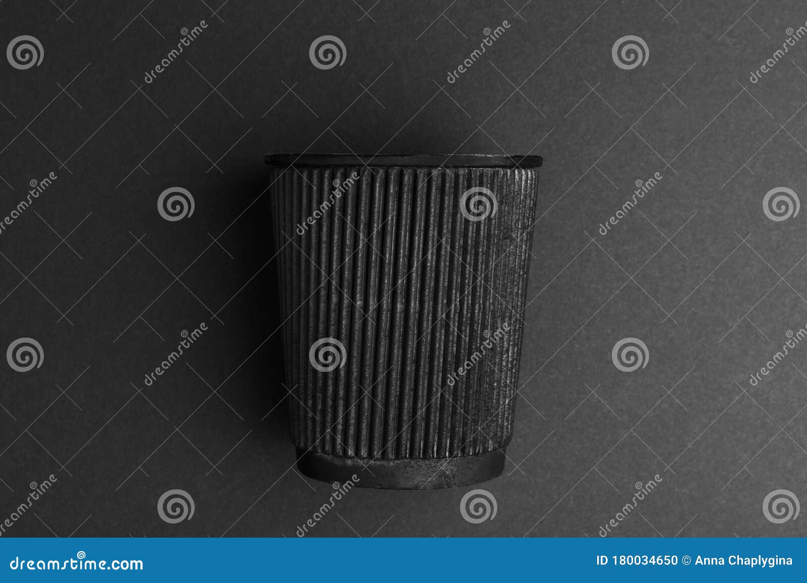 Paper Cup Black on a Black Background. Stock Photo - Image of paper