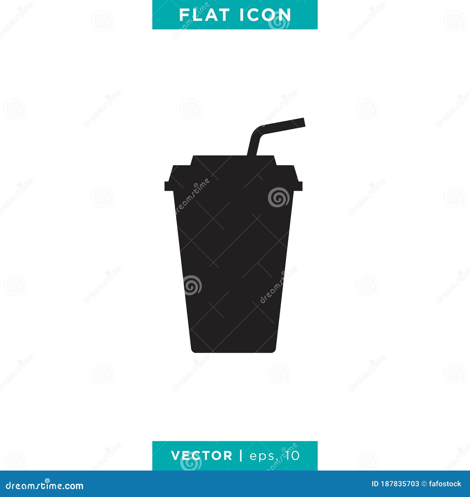 Paper Cup Icon Vector Logo Design Template. Stock Vector Illustration