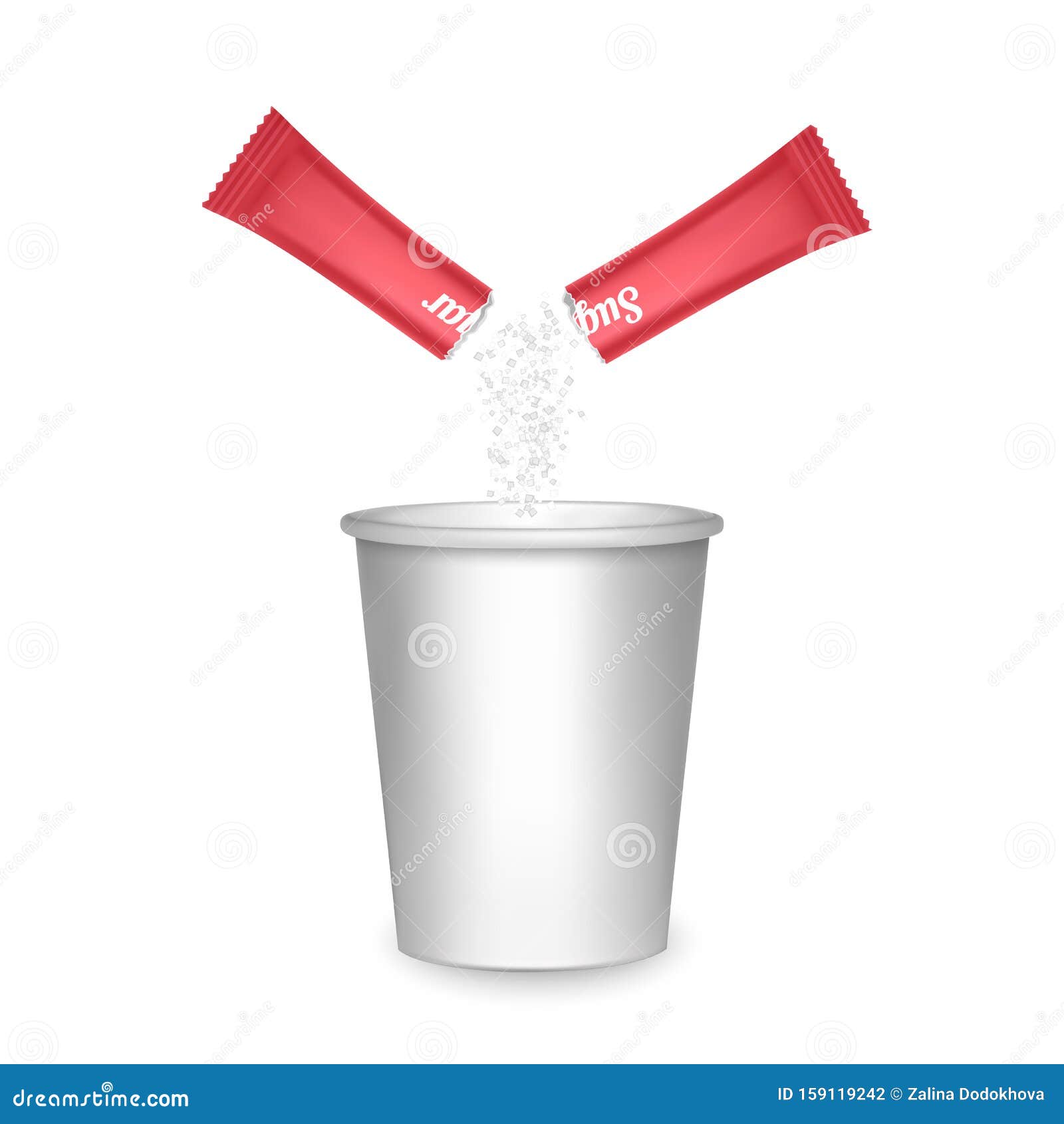 Download Paper Cup Of White Color And Stick Of Sugar On A Black ...