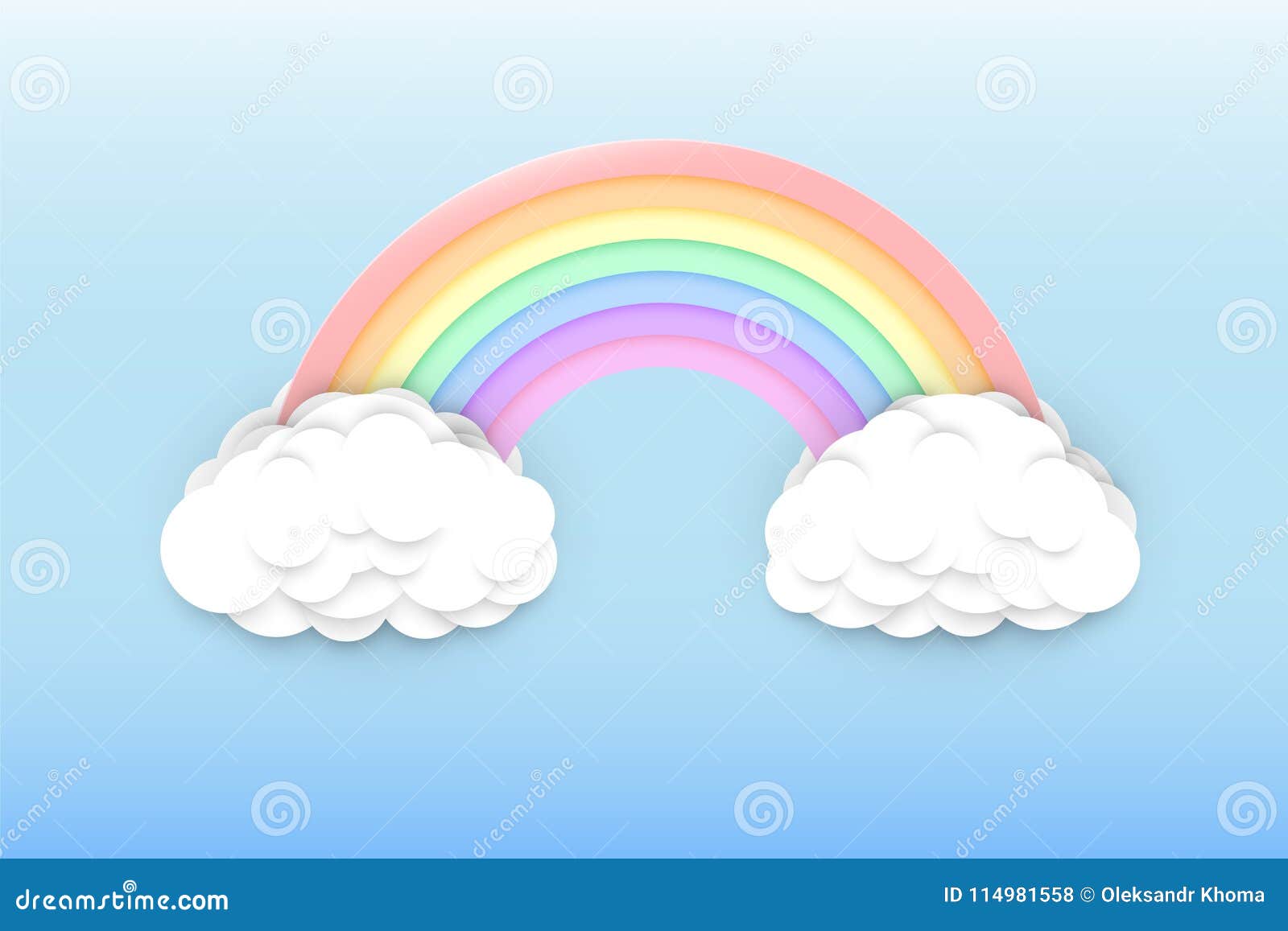 pastel colors rainbow and clouds