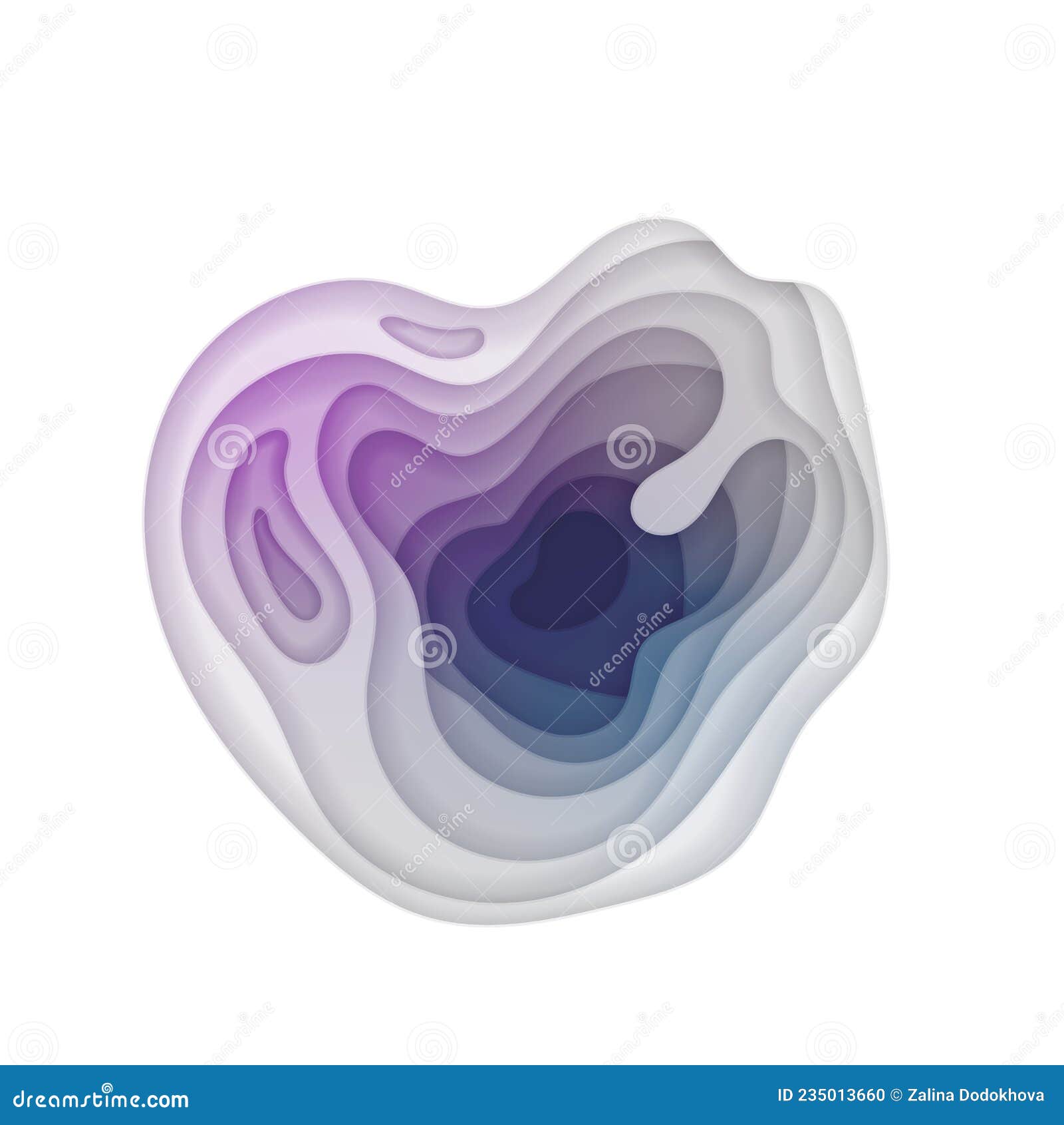 Paper Cut Background, Cutout Fluid Shapes, Color Gradient Layers