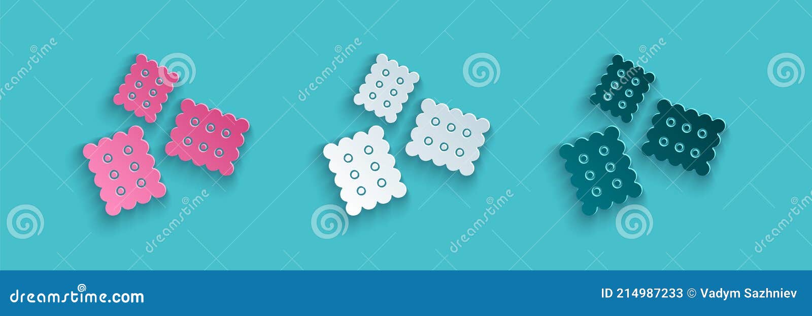 paper cut cracker biscuit icon  on blue background. sweet cookie. paper art style.  