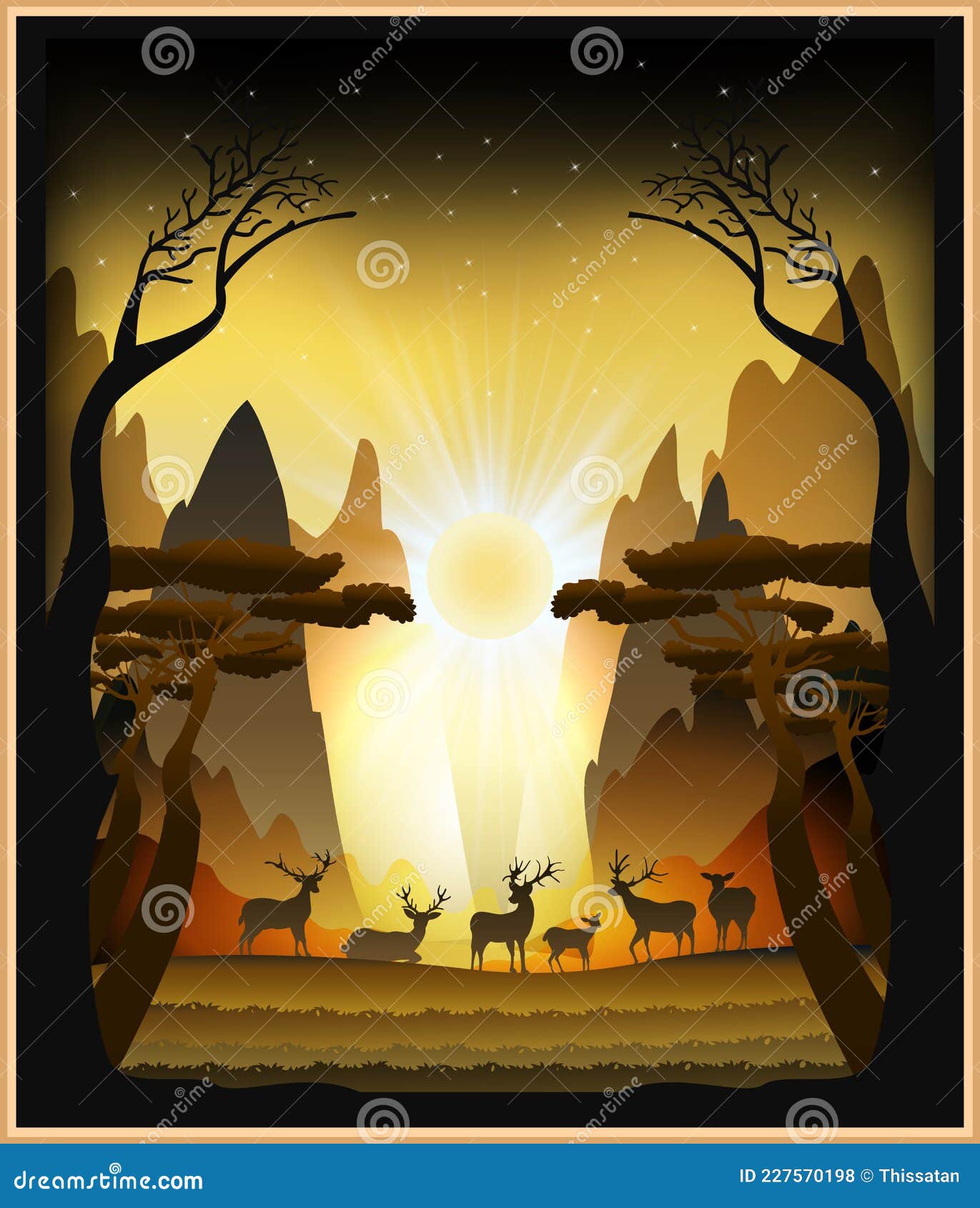 Paper Cut Light and Shadow Box Design of Deers in the Forest, Silhouette Paper Sculptures Lamp As Concept. Vector Illustration Stock Vector - Illustration of environment, landscape: 227570198 Paper Cut Light and Shadow Box Design of Deers in the Forest, Silhouette Paper Sculptures Lamp As Concept. Vector Illustration Stock Vector - Illustration of environment, landscape: 227570198