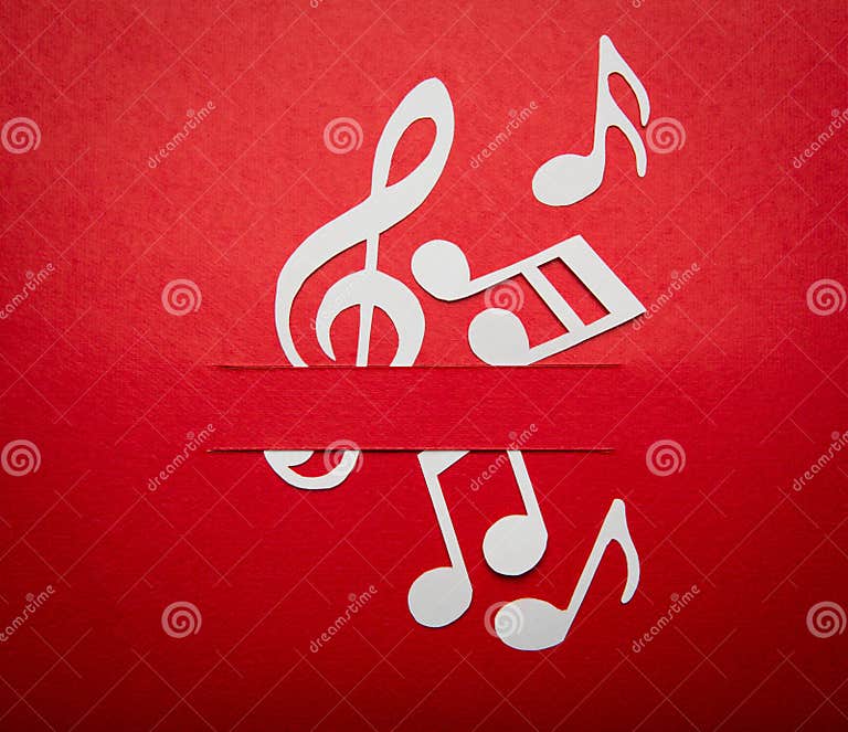 Paper Cut of Music Note with Copy Space Stock Photo Image of bass