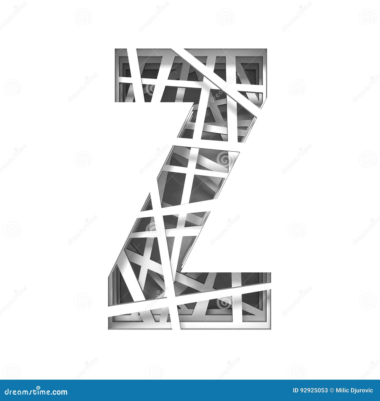 Paper Cut Out Font Letter Z 3D Stock Illustration - Illustration of ...