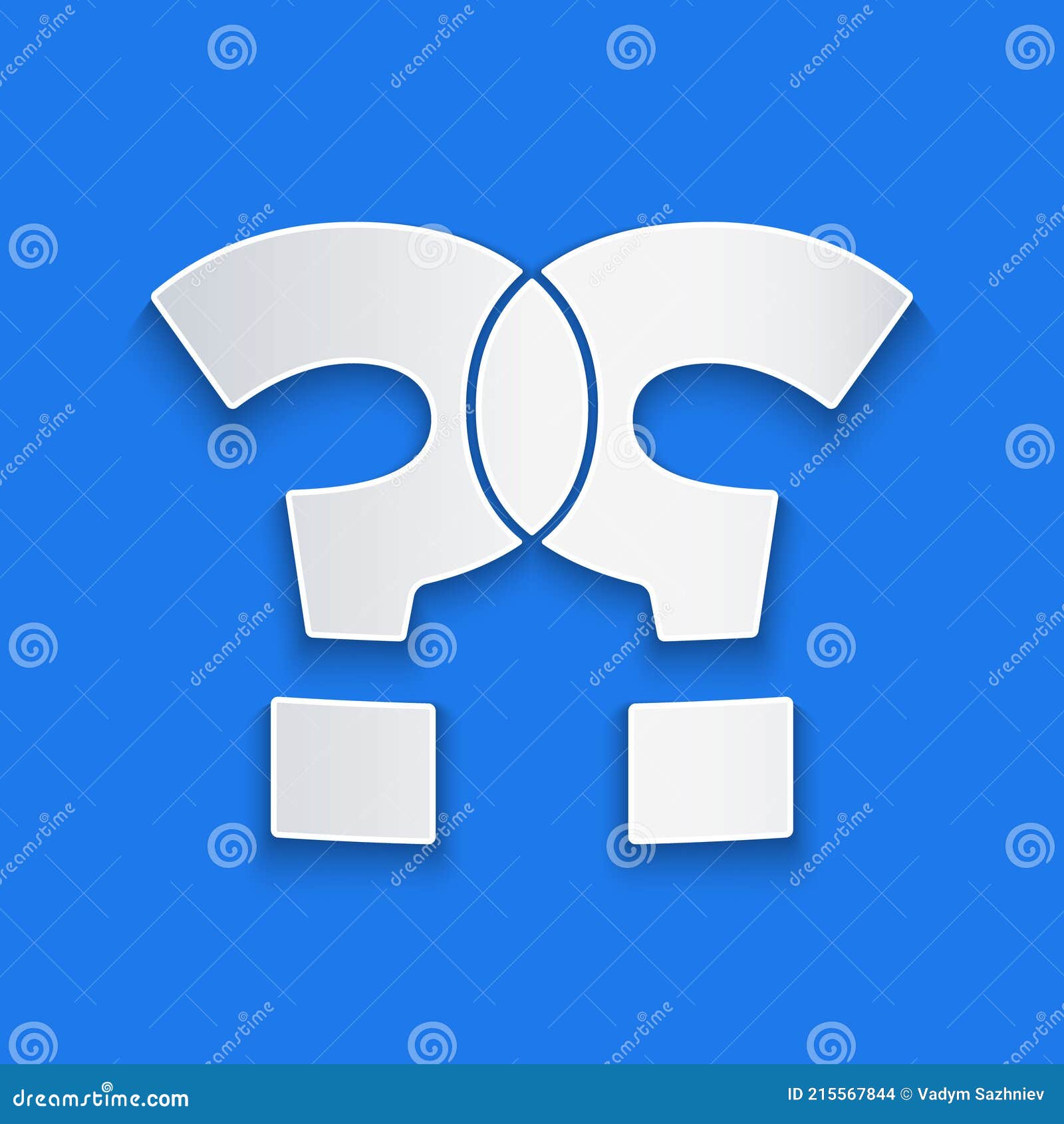 Paper Cut Question Mark Icon Isolated on Blue Background. FAQ Sign