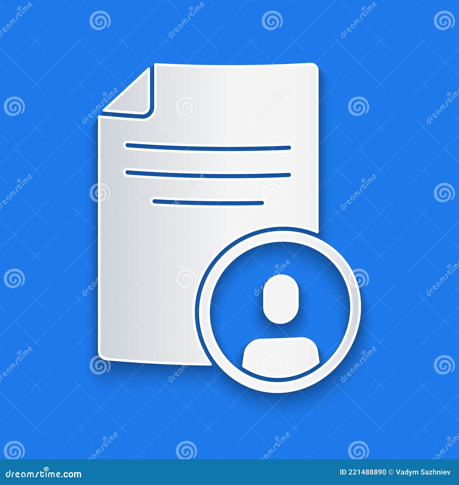 Resume paper document glyph icon Royalty Free Vector Image
