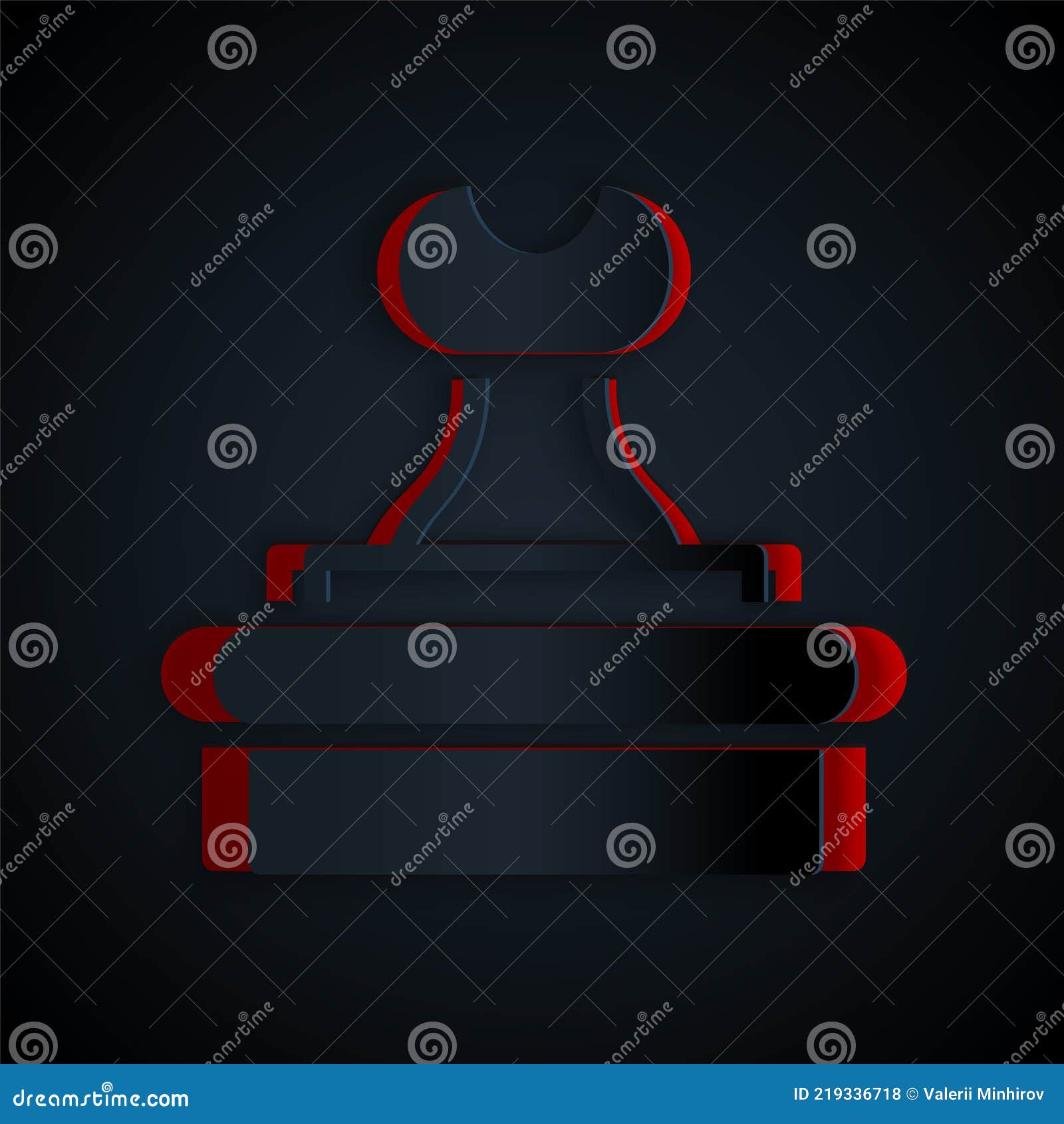 Paper Cut Stamp Icon Isolated on Black Background. Paper Art Style Stock Vector Illustration