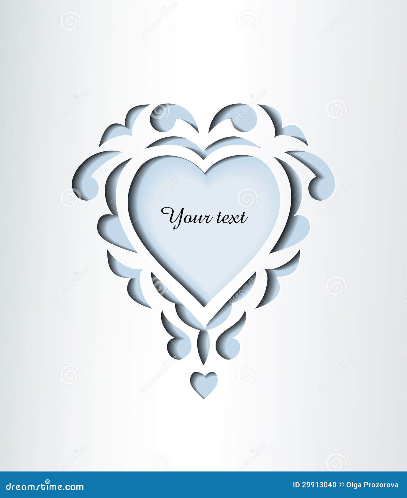 Paper Cutout Card with Heart Stock Vector Illustration of handmade