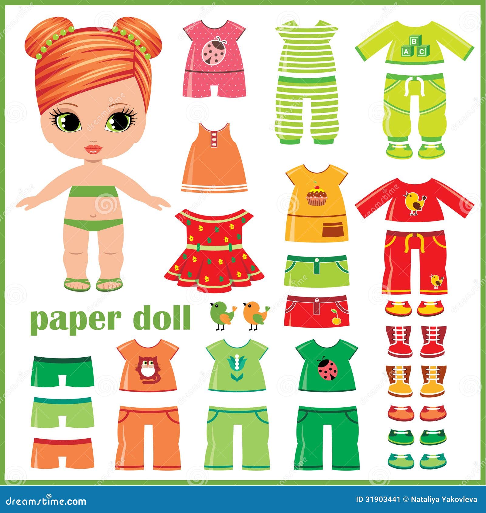 paper doll with clothes set