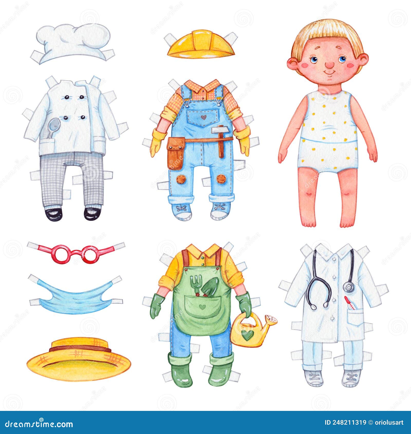 Paper Doll Play Kit or Set with Professional Clothing Stock