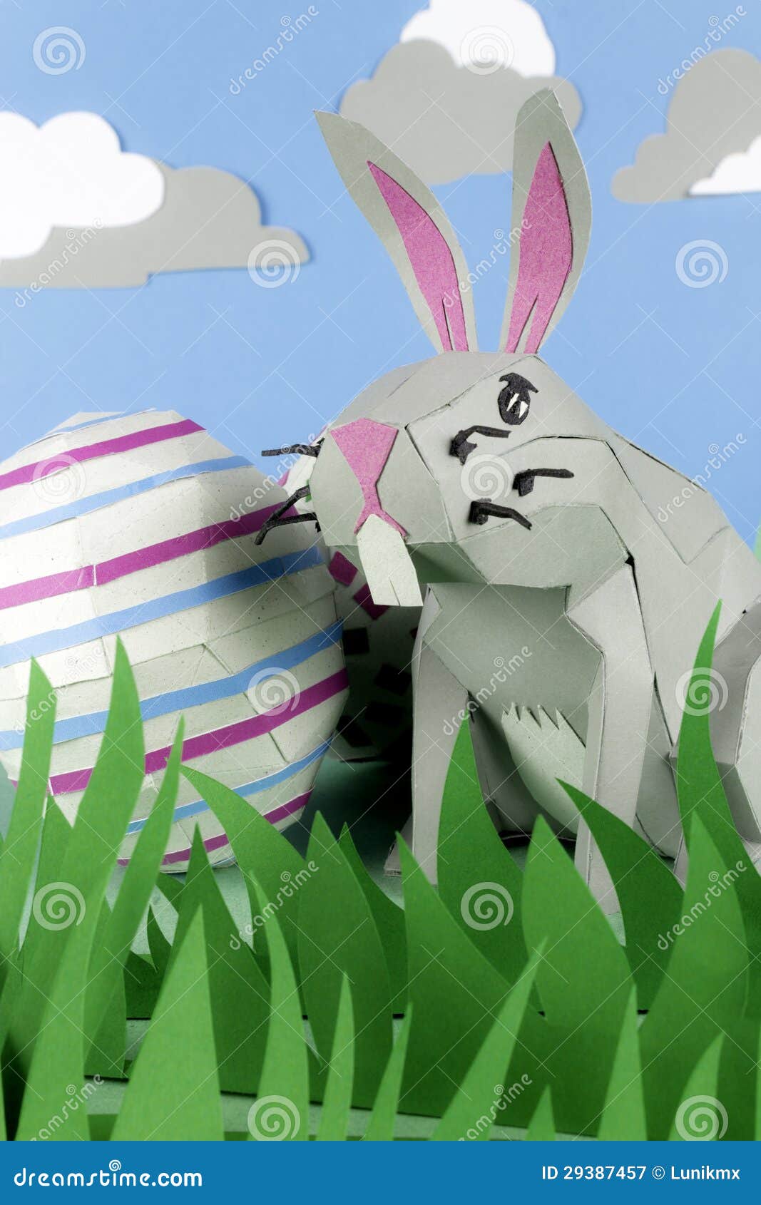 Paper Easter Bunny stock image. Image of meadow, spring 29387457