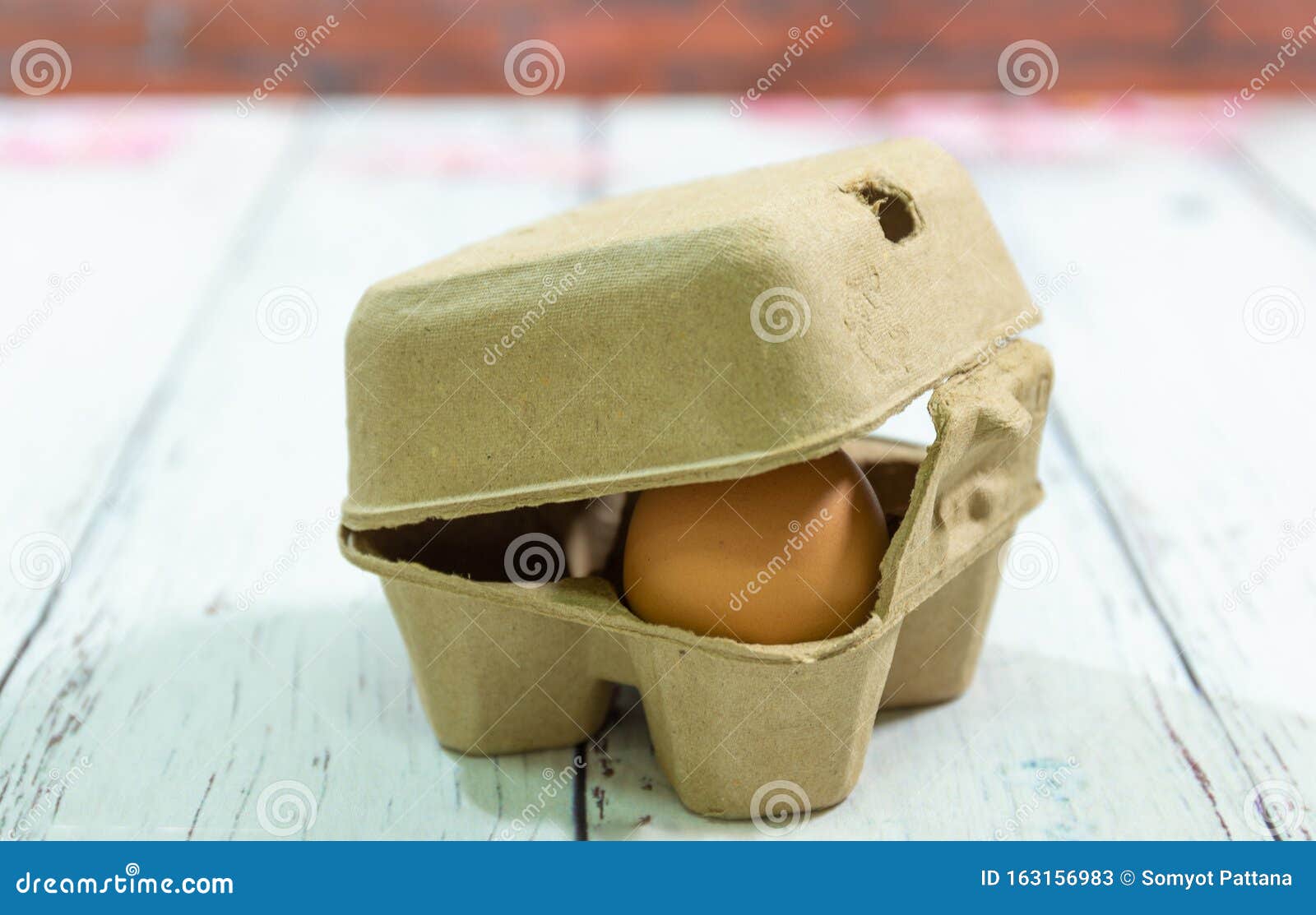 Paper Egg Box with an Agg Inside Stock Image Image of teble