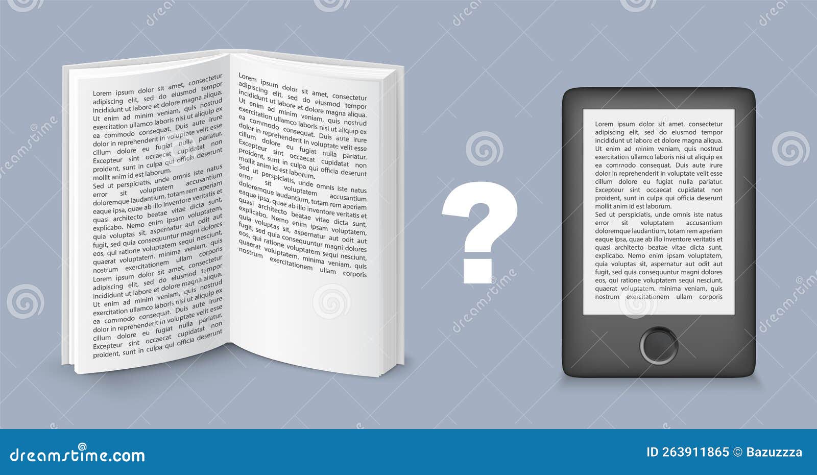 Paper and Electronic Book To Choose Vector Stock Illustration Illustration of vector, paper