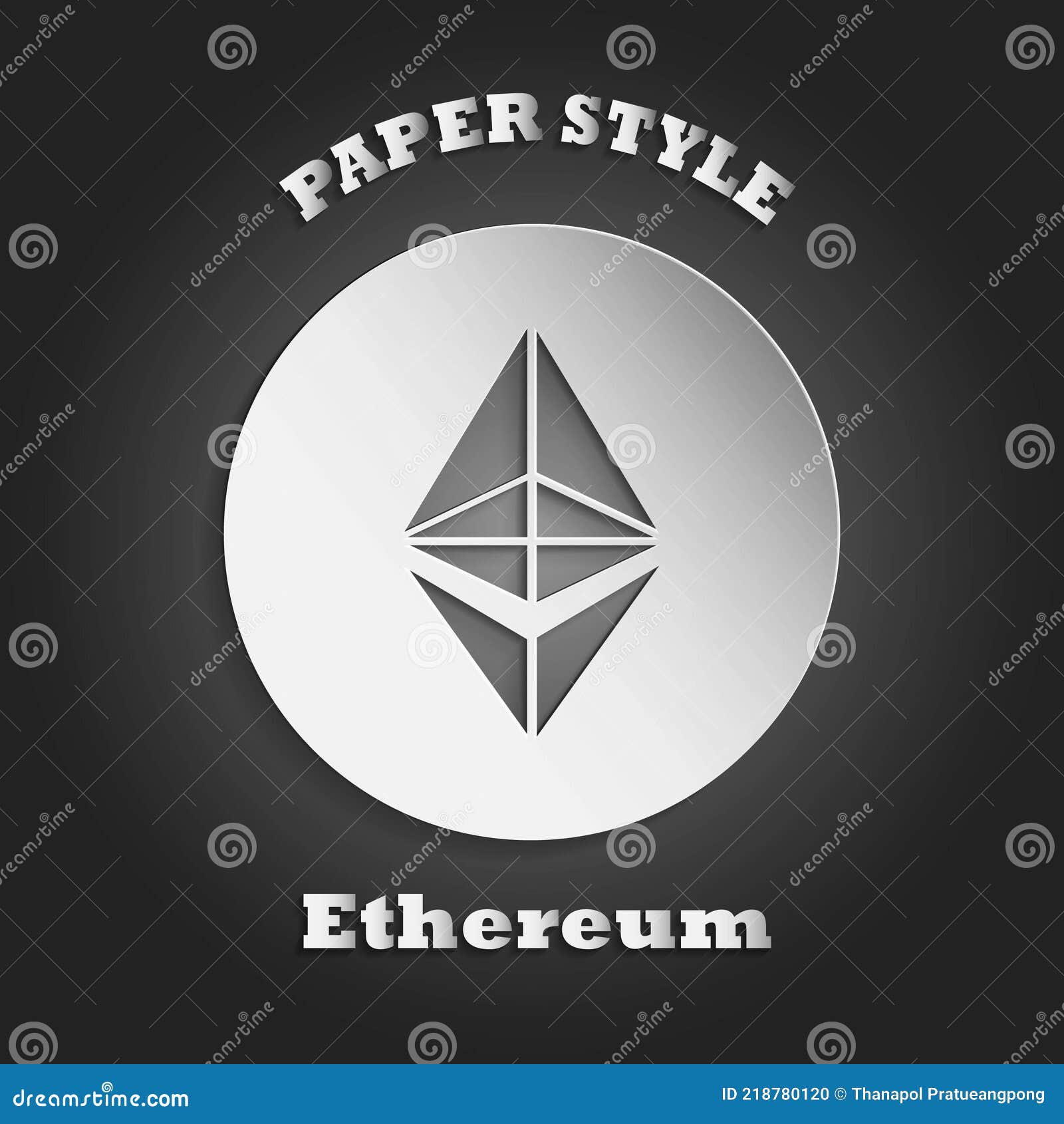 Paper ETH with Black BG editorial image. Illustration of market - 218780120