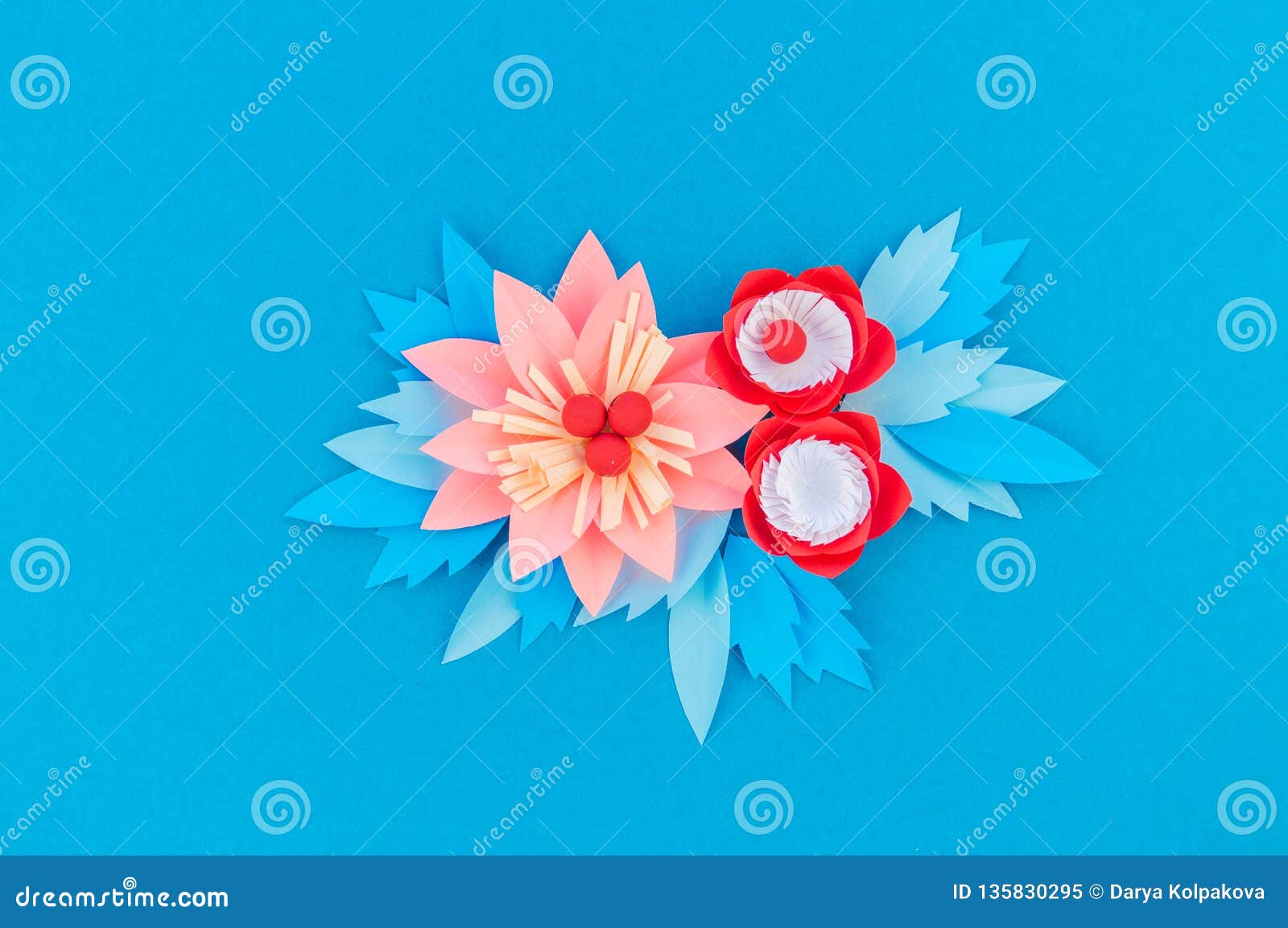 paper flower for christmas decor. color coral fashion pastel