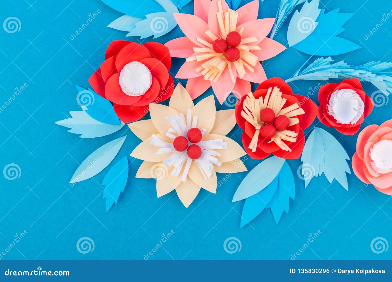 paper flower for christmas decor. color coral fashion pastel