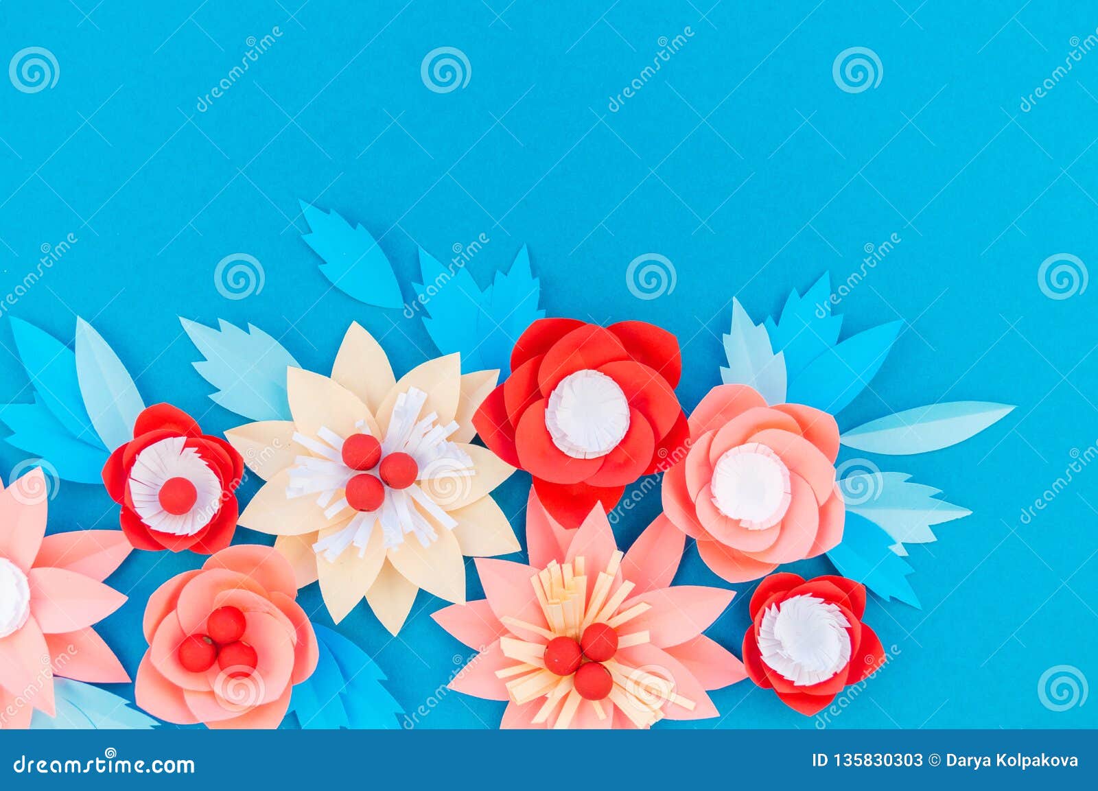 paper flower for christmas decor. color coral fashion pastel