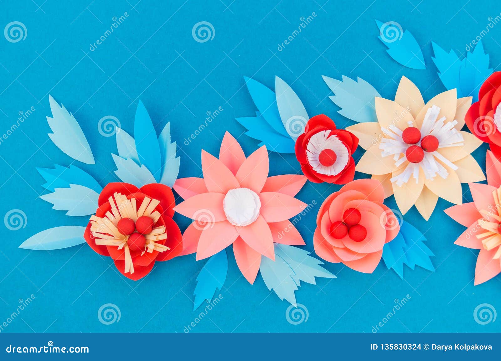 paper flower for christmas decor. color coral fashion pastel