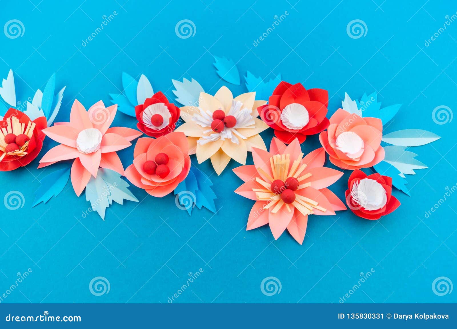 paper flower for christmas decor. color coral fashion pastel