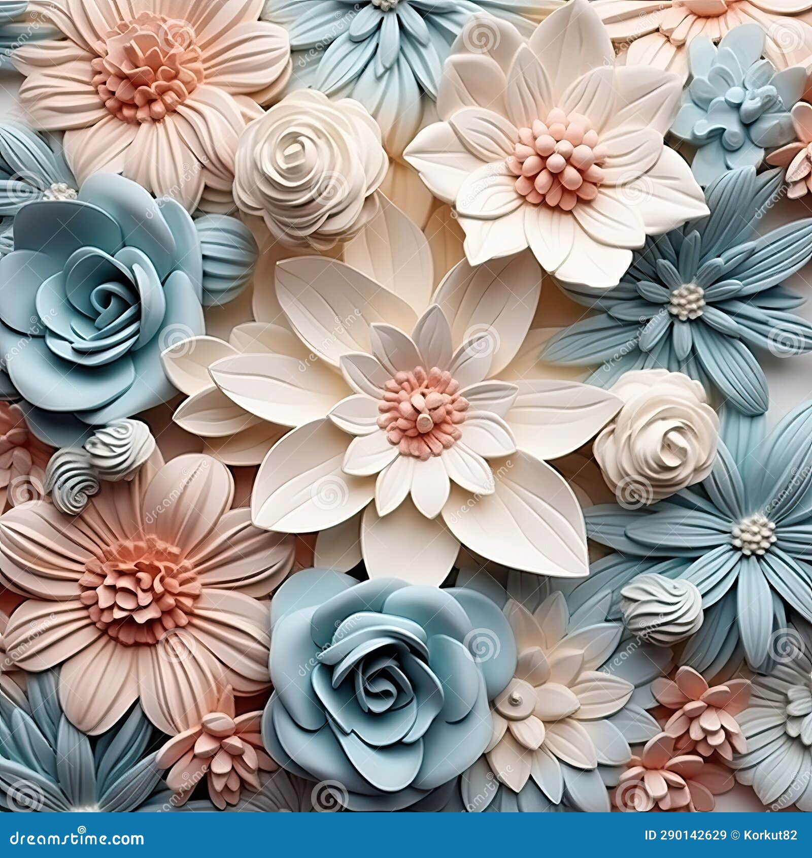 Paper flowers background stock illustration. Illustration of pattern