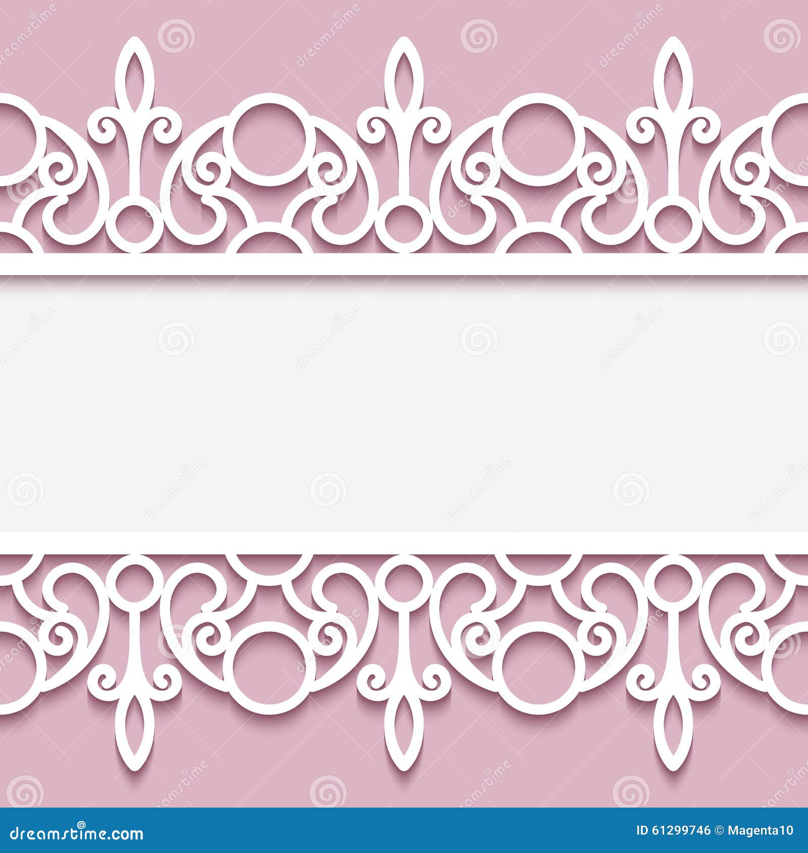 Paper Frame with Lace Borders Stock Vector Illustration of lacework