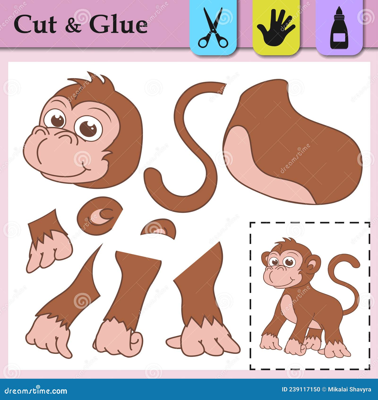 paper-game-for-kids-create-the-applique-cute-monkey-cut-and-glue