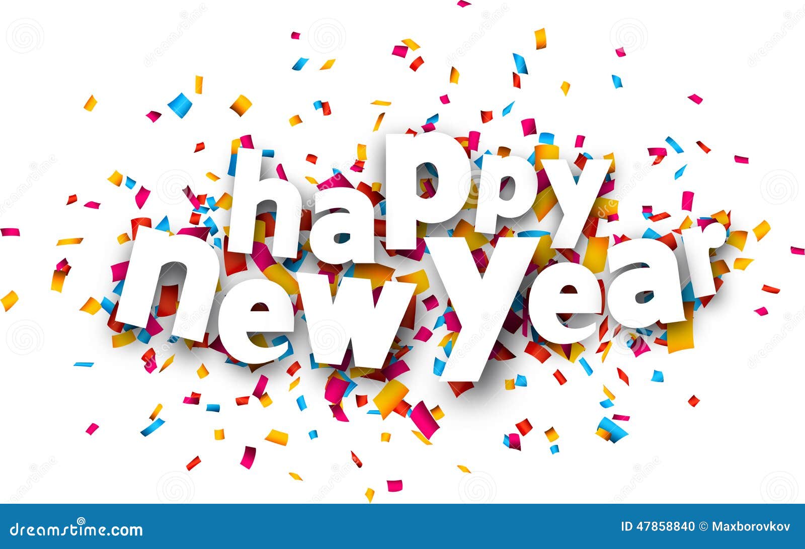 Paper Happy New Year Confetti Sign Stock Vector Illustration Of Font