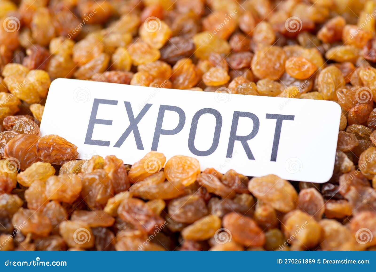 Paper with Inscription Export on Raisin Stock Image Image of country