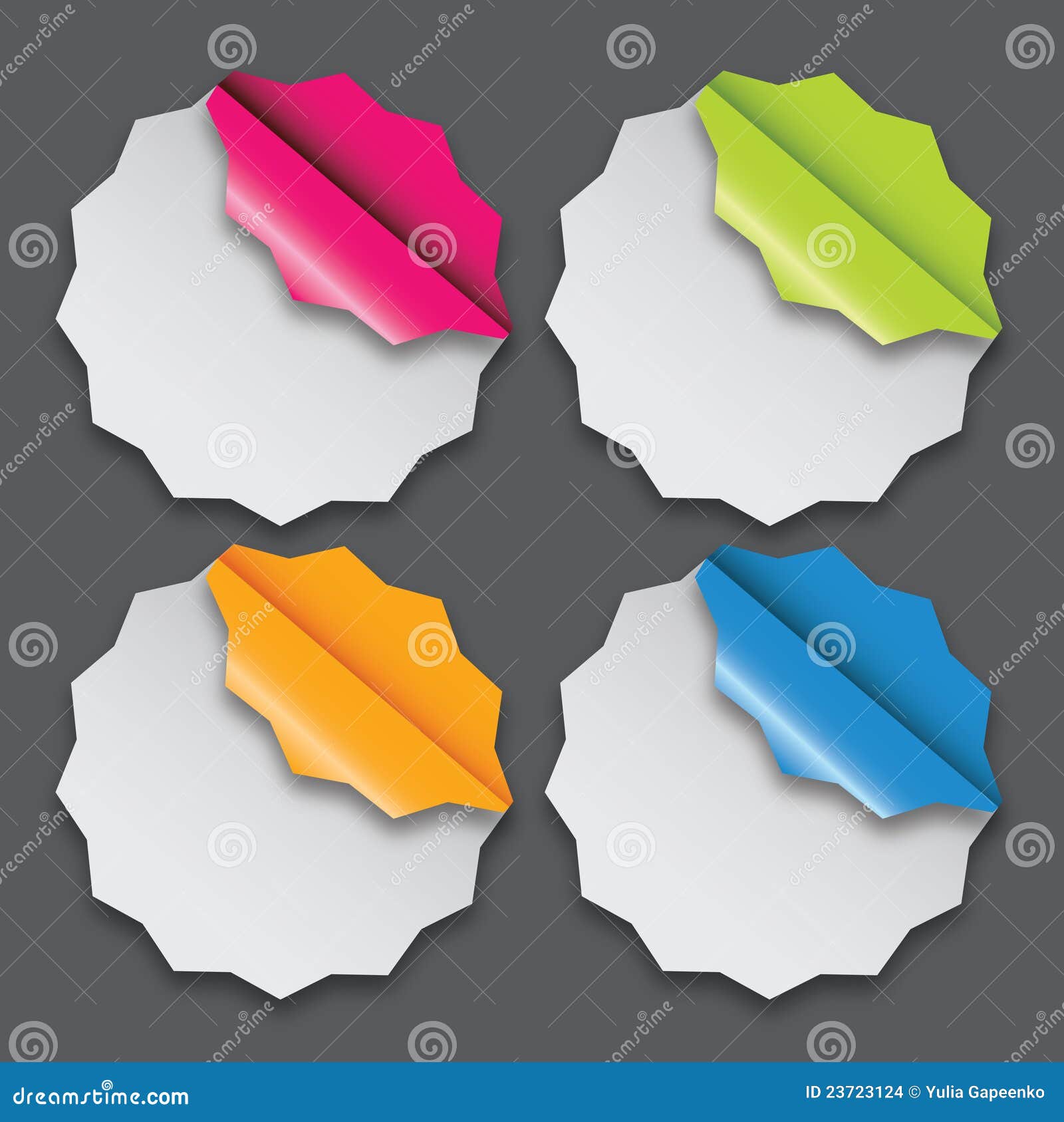 Paper Labels with Different Corner Stock Vector Illustration of background, clear 23723124