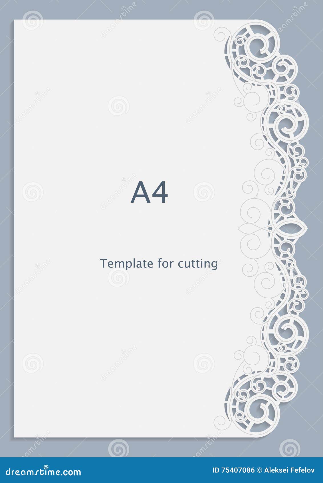 card template a4 greeting Pattern, Cut Greeting Paper Card, out A4 White Lace