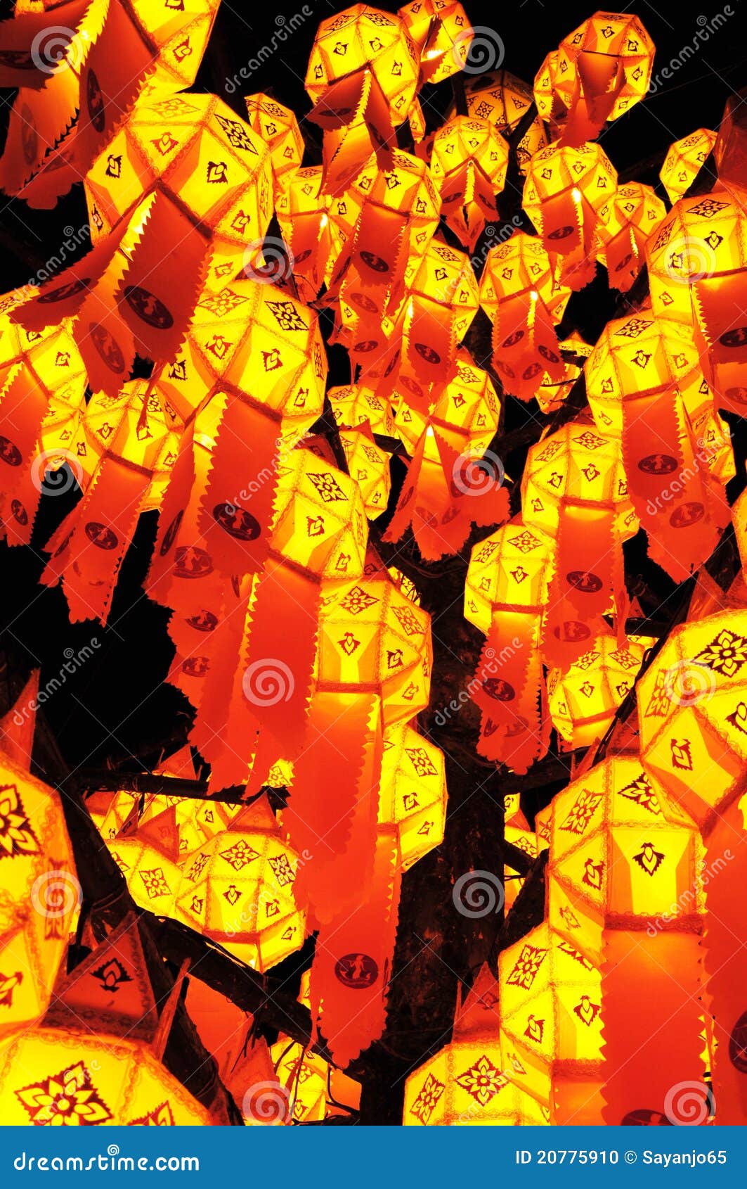 Paper Lamp, Lanterns Festival Stock Photo Image of character, night