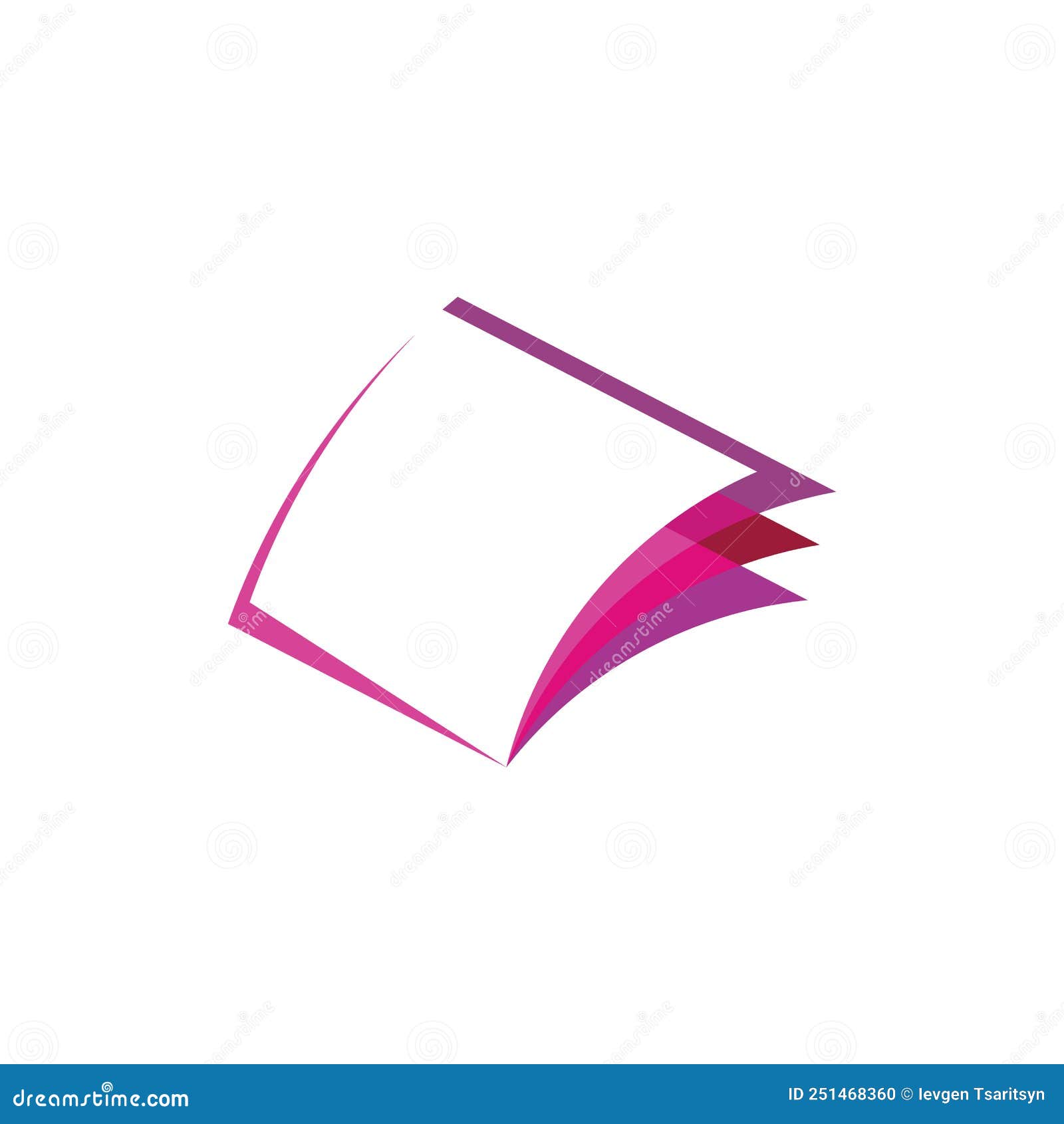 Paper Layers, Open Book, Stack of Paper, Abstract Vector Logo, Flat