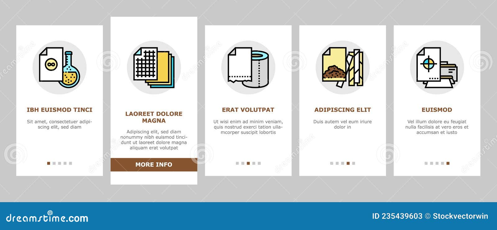 paper list for printing poster onboarding icons set 
