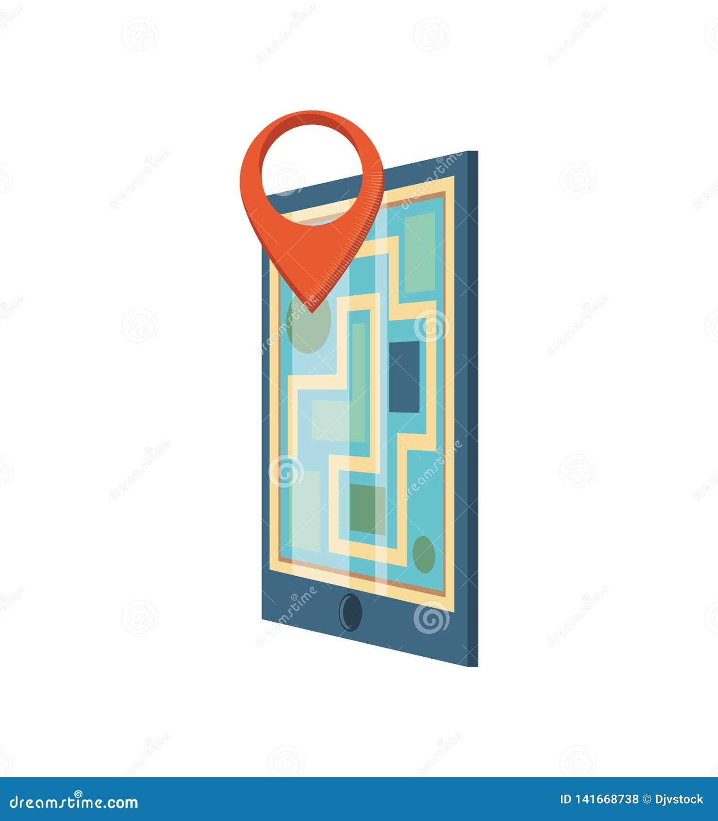 Paper Map Guide with Pin Location Stock Vector Illustration of