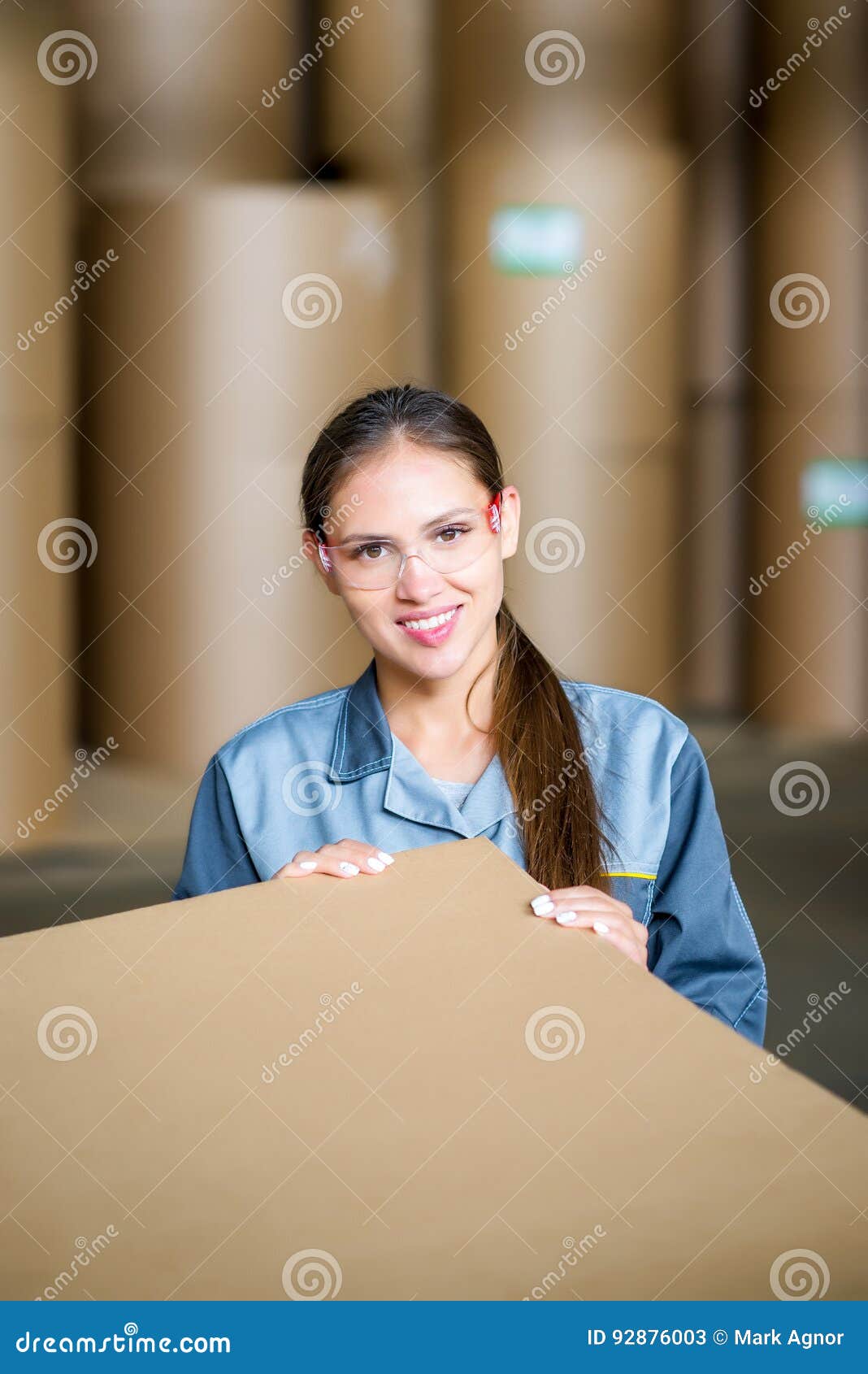 Paper mill factory worker stock image. Image of warehouse 92876003