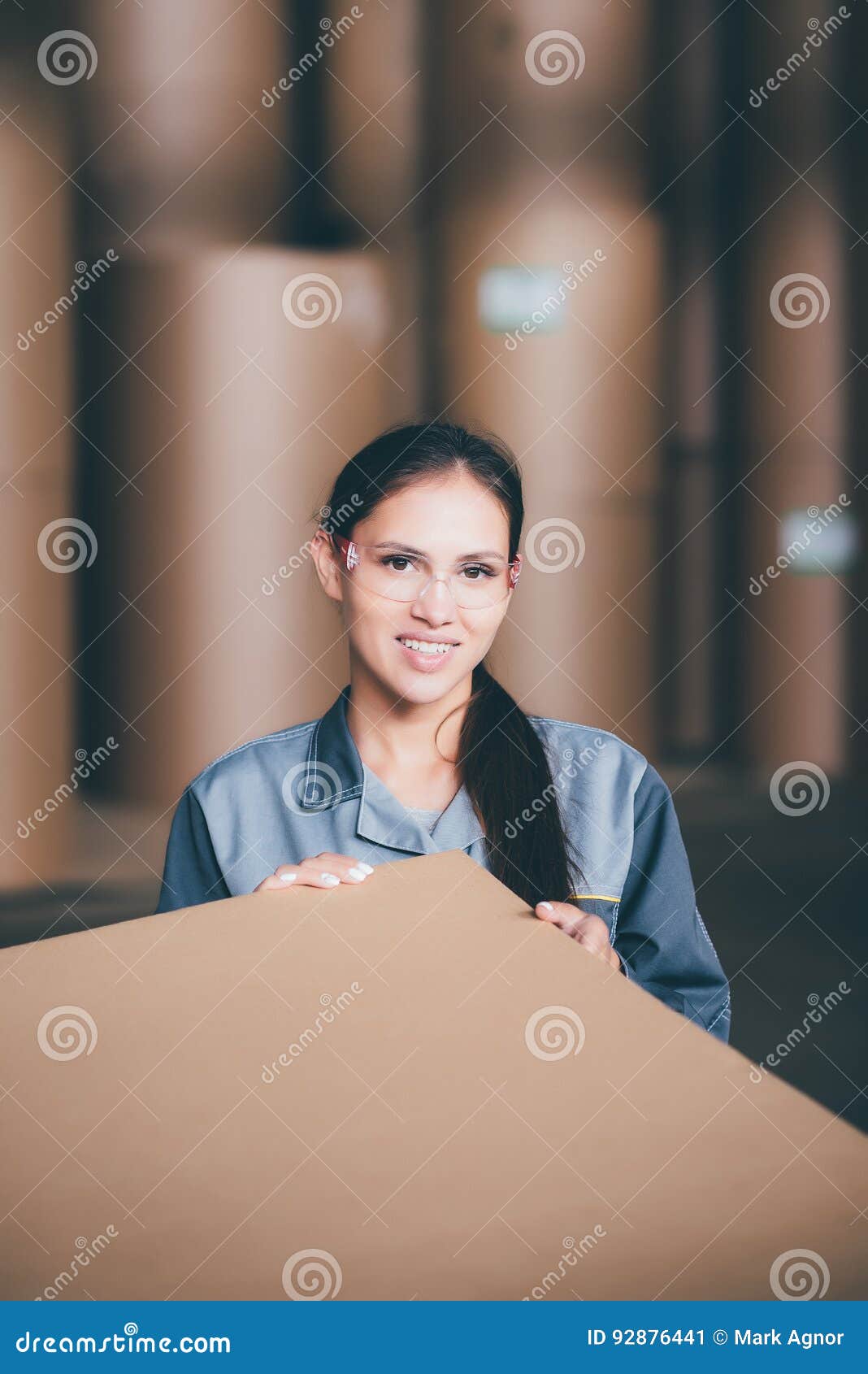 Paper mill factory worker stock image. Image of specialist 92876441