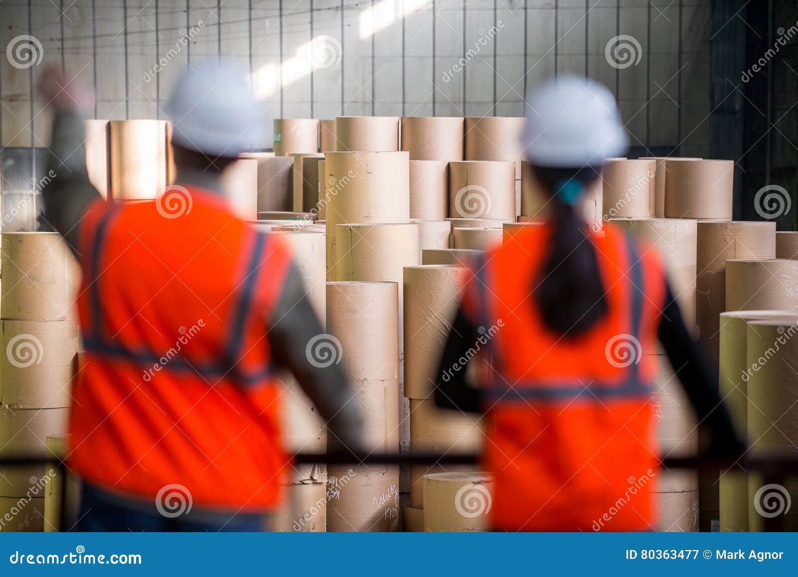 Paper mill factory workers stock image. Image of publishing 80363477