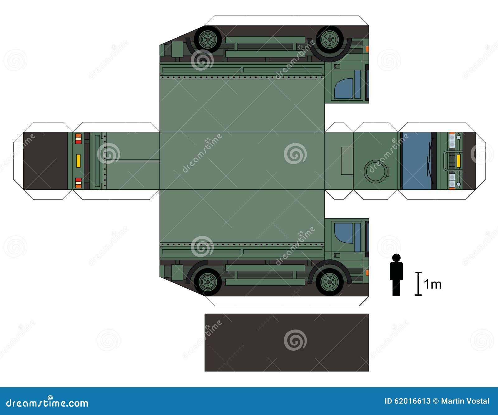  Paper  Model  Of A Military Truck  Stock Vector 