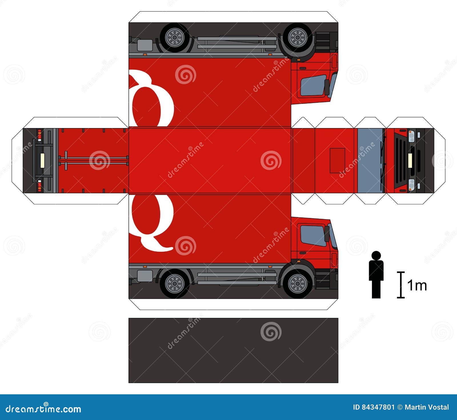  Paper  model  of a red truck  stock vector Illustration of 