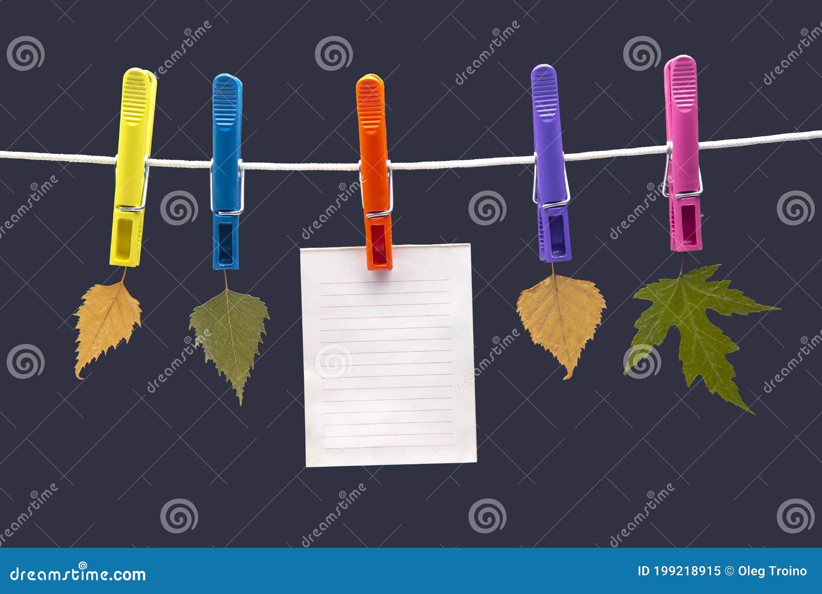 Hanging Notebook Colored Clothespins Stock Photos Free & RoyaltyFree