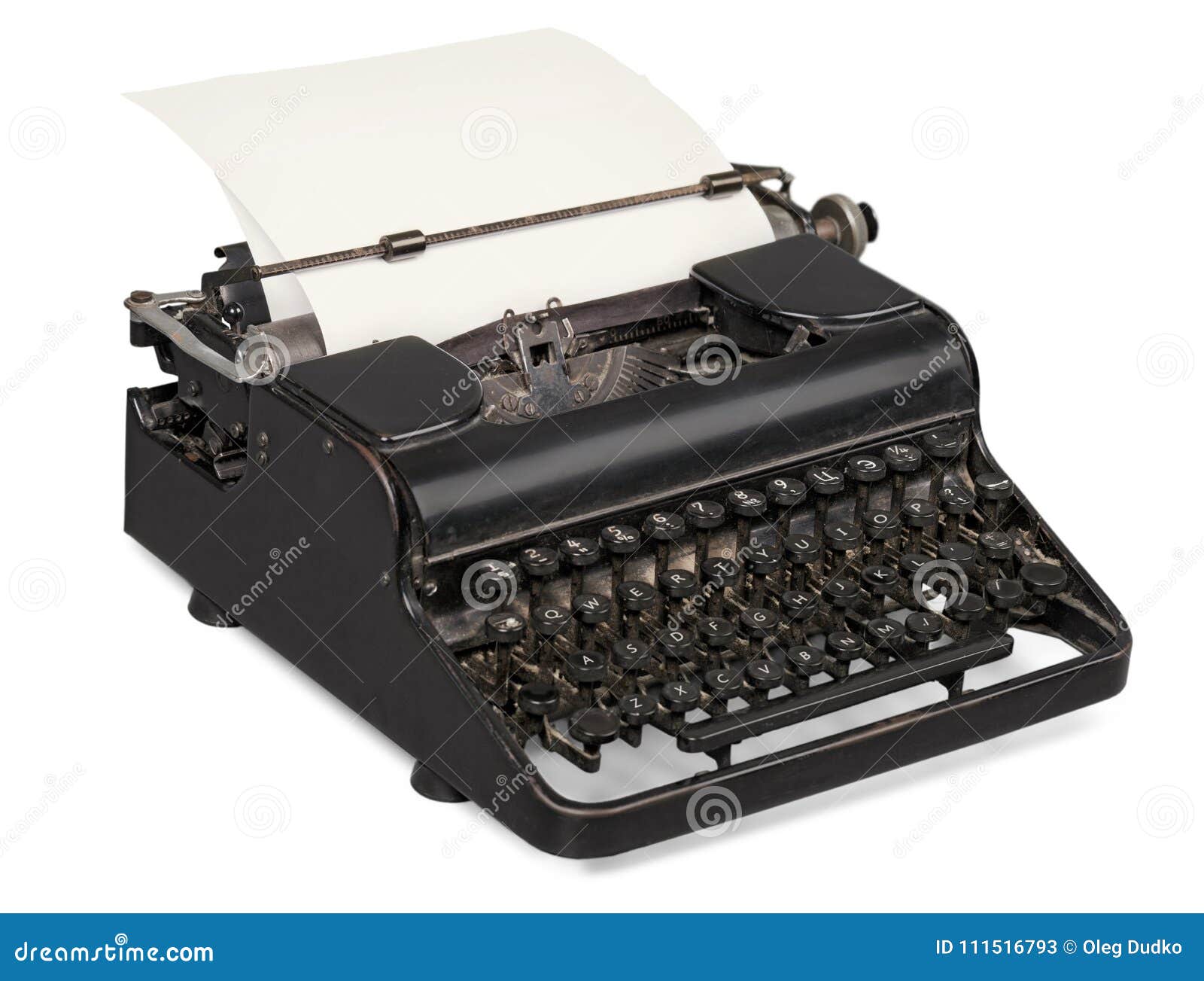 Old Typewriter with Paper on Background Stock Image - Image of typewriter,  writer: 111516793