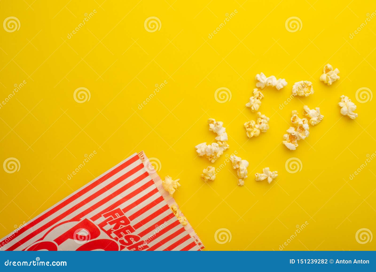 Download Paper Packaging With Popcorn On A Yellow Background Stock Photo Image Of Large Nutrition 151239282 Yellowimages Mockups