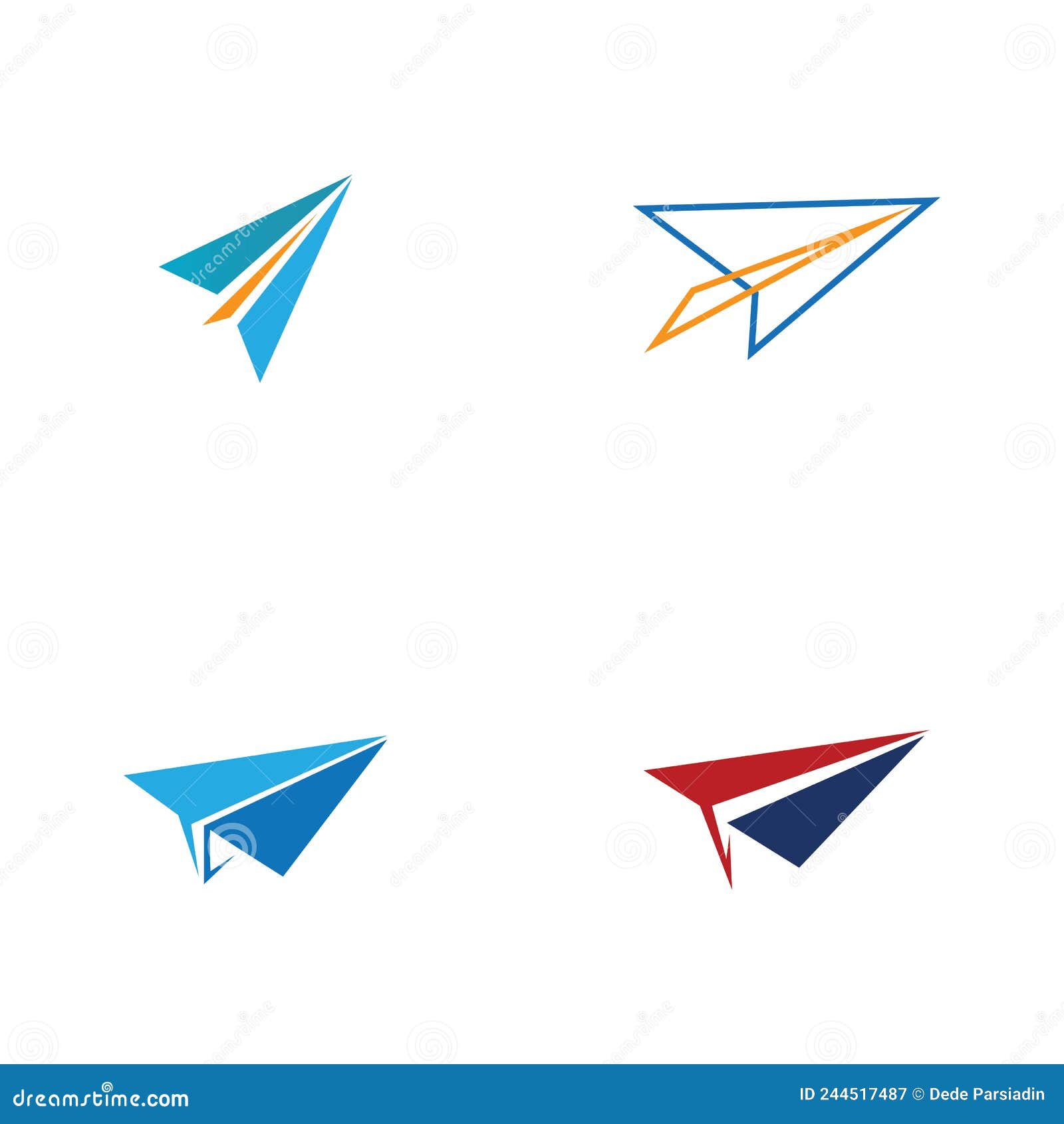 Paper Plane Aircraft Trail Signature Icon Logo Design Stock Vector ...